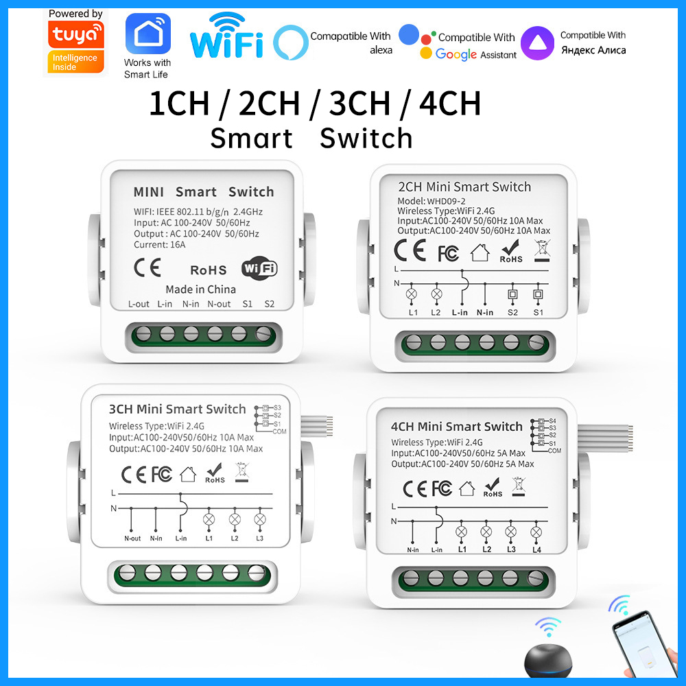 Smart Home Matter - Interruttore Intelligente WiFi Tuya 1/2/3/4 Gang