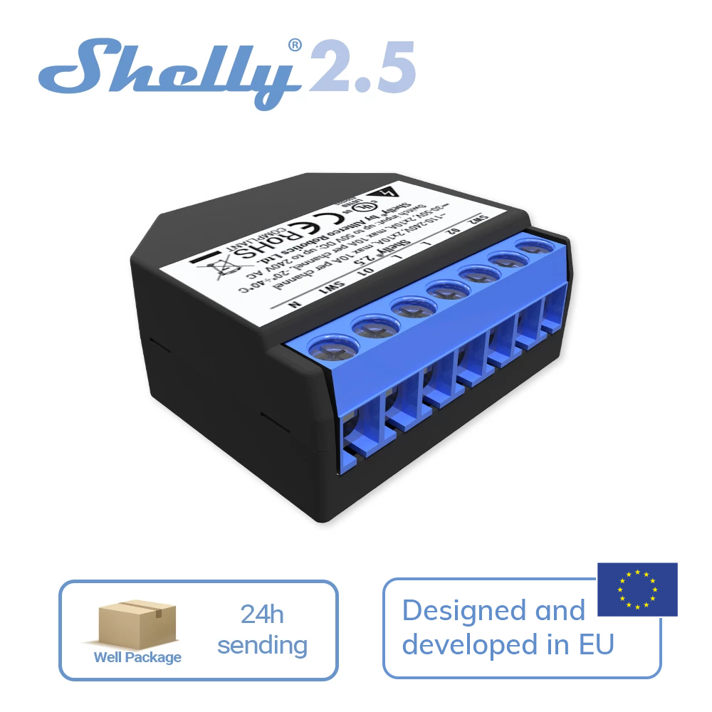 Smart Home Open Source - Shelly 2.5 Smart Home Doppio Relè